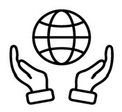 Icon of hands holding the world